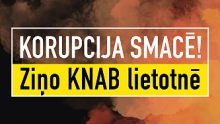 Uzsaukuma baneris - Korupcija smacē! Ziņo KNAB lietotnē