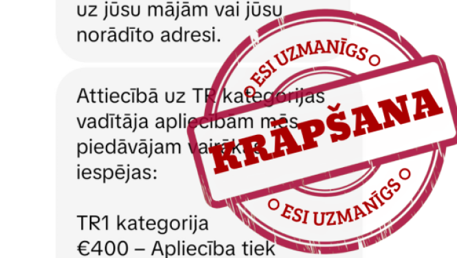 Sarkans zīmogs par krāpšanu uz sarakstes sociālajos medijos