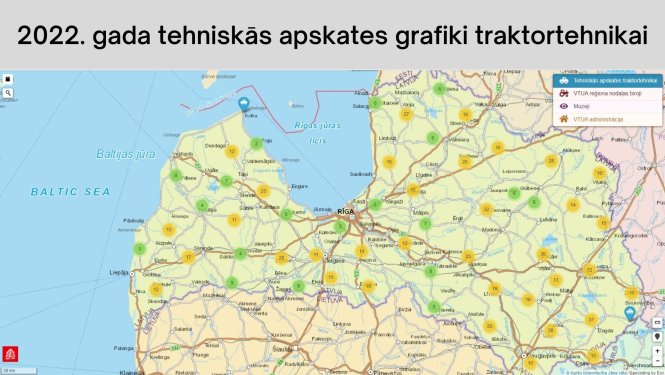 Karte - 2022. gada tehniskās apskates grafiki traktortehnikai